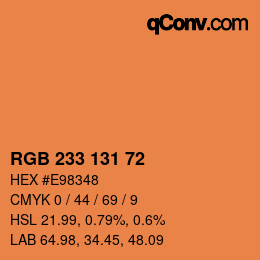 Color code: RGB 233 131 72 | qconv.com