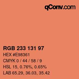 Color code: RGB 233 131 97 | qconv.com