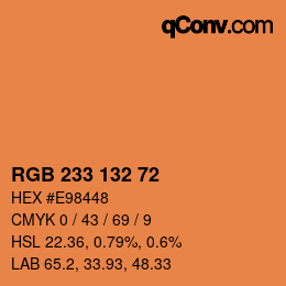 Color code: RGB 233 132 72 | qconv.com