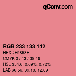 Color code: RGB 233 133 142 | qconv.com
