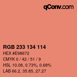 Color code: RGB 233 134 114 | qconv.com
