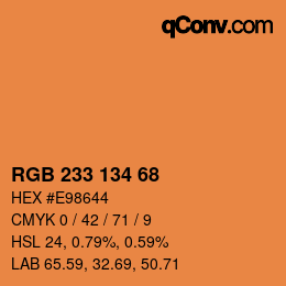 カラーコード: RGB 233 134 68 | qconv.com