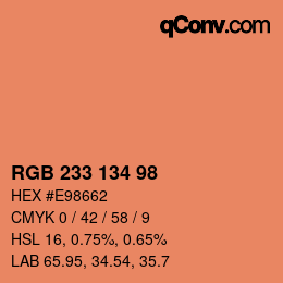 Color code: RGB 233 134 98 | qconv.com
