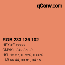 Farbcode: RGB 233 136 102 | qconv.com