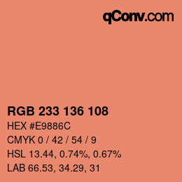 Código de color: RGB 233 136 108 | qconv.com
