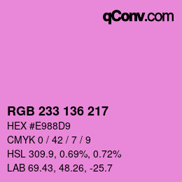 Color code: RGB 233 136 217 | qconv.com