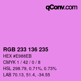 Color code: RGB 233 136 235 | qconv.com