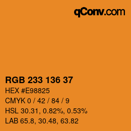 Farbcode: RGB 233 136 37 | qconv.com