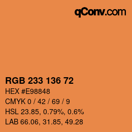 Farbcode: RGB 233 136 72 | qconv.com