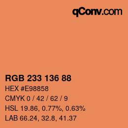 カラーコード: RGB 233 136 88 | qconv.com