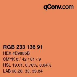 Code couleur: RGB 233 136 91 | qconv.com
