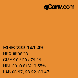 Color code: RGB 233 141 49 | qconv.com