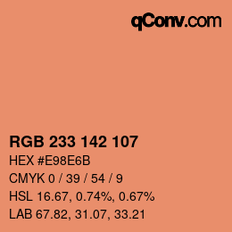 Color code: RGB 233 142 107 | qconv.com