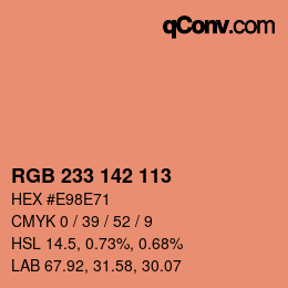 Color code: RGB 233 142 113 | qconv.com