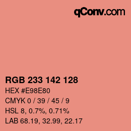 Color code: RGB 233 142 128 | qconv.com