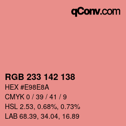 Color code: RGB 233 142 138 | qconv.com