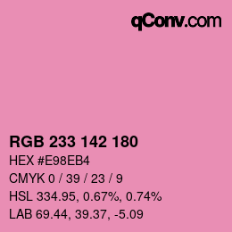 Color code: RGB 233 142 180 | qconv.com