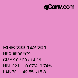 Color code: RGB 233 142 201 | qconv.com