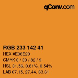 Color code: RGB 233 142 41 | qconv.com