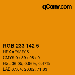 カラーコード: RGB 233 142 5 | qconv.com