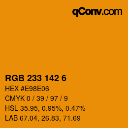 カラーコード: RGB 233 142 6 | qconv.com