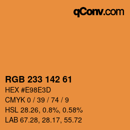Color code: RGB 233 142 61 | qconv.com