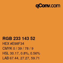 Farbcode: RGB 233 143 52 | qconv.com