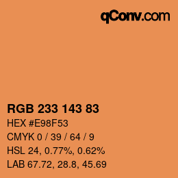 Color code: RGB 233 143 83 | qconv.com
