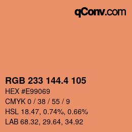 カラーコード: RGB 233 144.4 105 | qconv.com