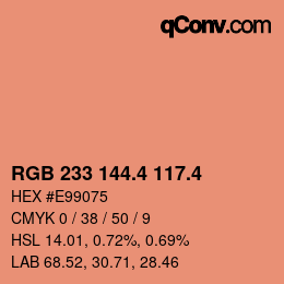 カラーコード: RGB 233 144.4 117.4 | qconv.com