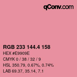 カラーコード: RGB 233 144.4 158 | qconv.com