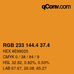 カラーコード: RGB 233 144.4 37.4 | qconv.com