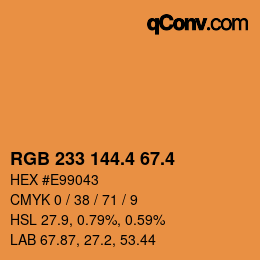 カラーコード: RGB 233 144.4 67.4 | qconv.com