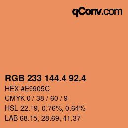 カラーコード: RGB 233 144.4 92.4 | qconv.com