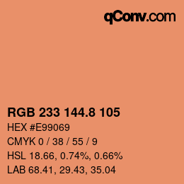 カラーコード: RGB 233 144.8 105 | qconv.com