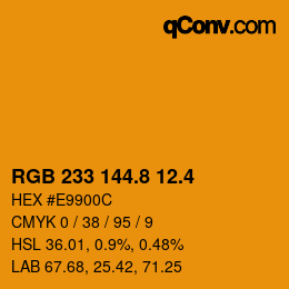 カラーコード: RGB 233 144.8 12.4 | qconv.com