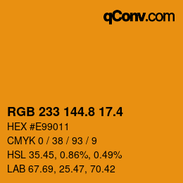 カラーコード: RGB 233 144.8 17.4 | qconv.com