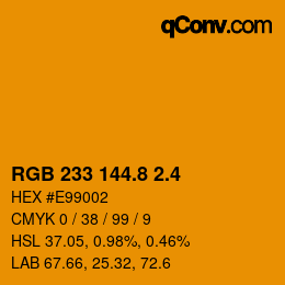 カラーコード: RGB 233 144.8 2.4 | qconv.com