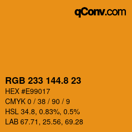 Color code: RGB 233 144.8 23 | qconv.com