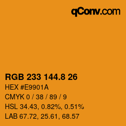 カラーコード: RGB 233 144.8 26 | qconv.com