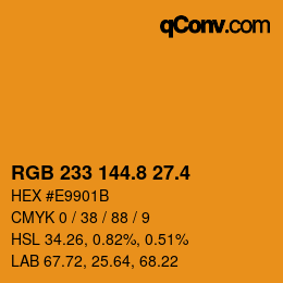 カラーコード: RGB 233 144.8 27.4 | qconv.com