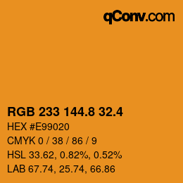 カラーコード: RGB 233 144.8 32.4 | qconv.com