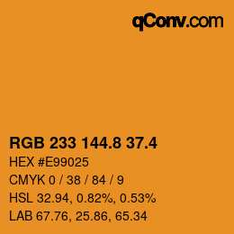 カラーコード: RGB 233 144.8 37.4 | qconv.com