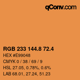 カラーコード: RGB 233 144.8 72.4 | qconv.com