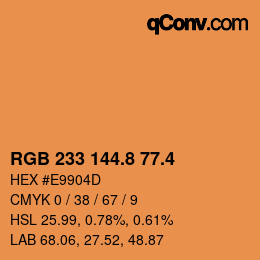 カラーコード: RGB 233 144.8 77.4 | qconv.com