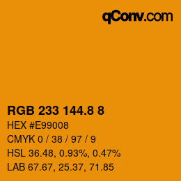 カラーコード: RGB 233 144.8 8 | qconv.com