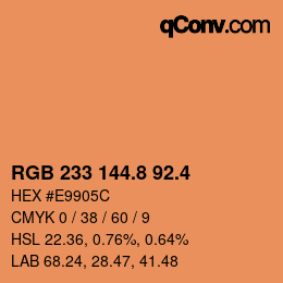 カラーコード: RGB 233 144.8 92.4 | qconv.com