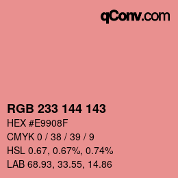 Color code: RGB 233 144 143 | qconv.com