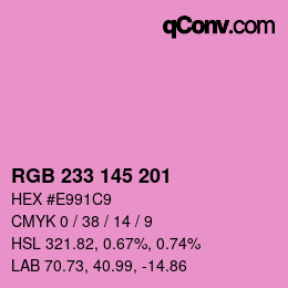 Farbcode: RGB 233 145 201 | qconv.com
