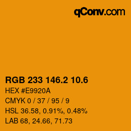カラーコード: RGB 233 146.2 10.6 | qconv.com